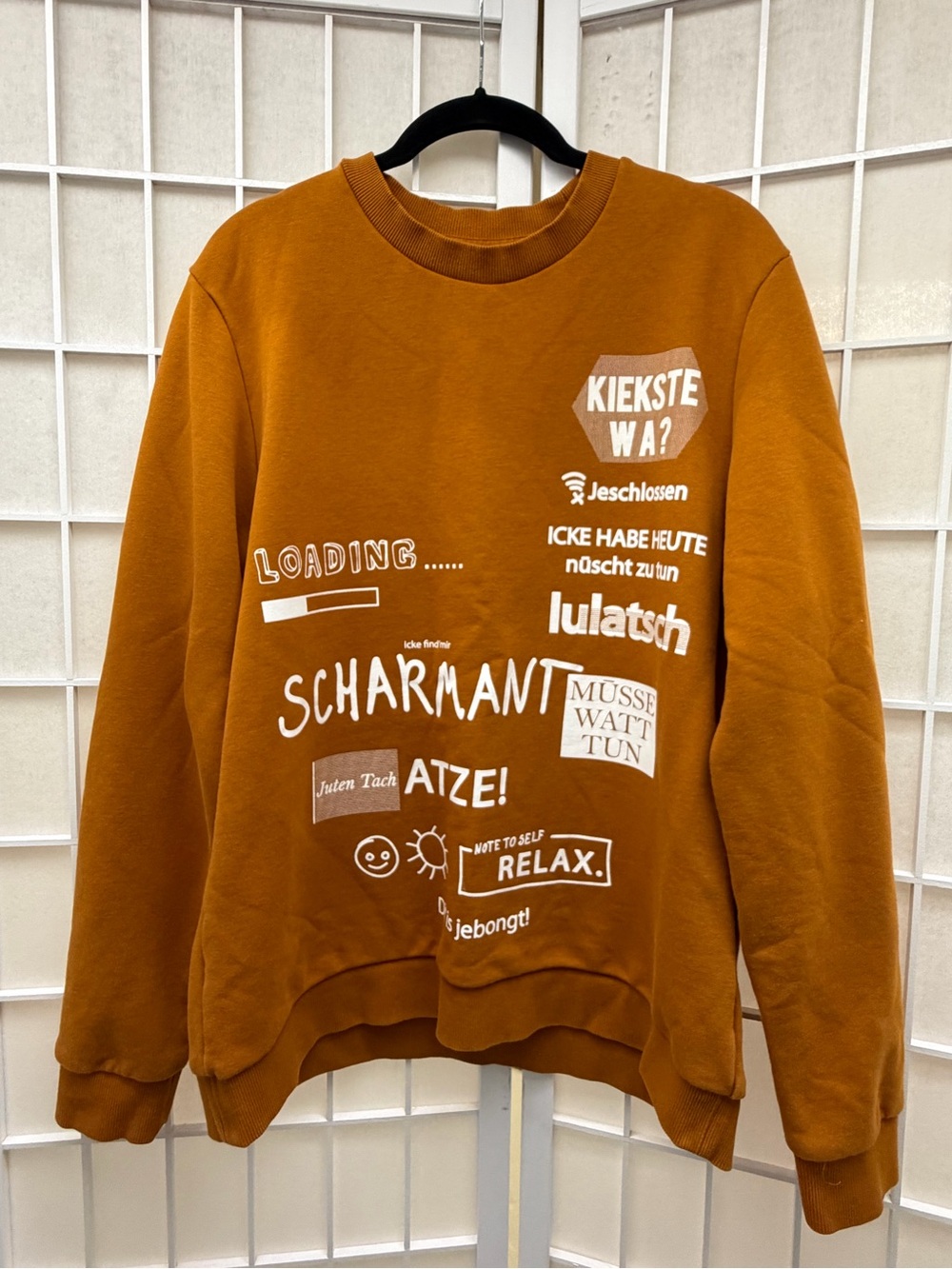 Jack & Jones Crew Neck Orange Graphic Print Sweatshirt L